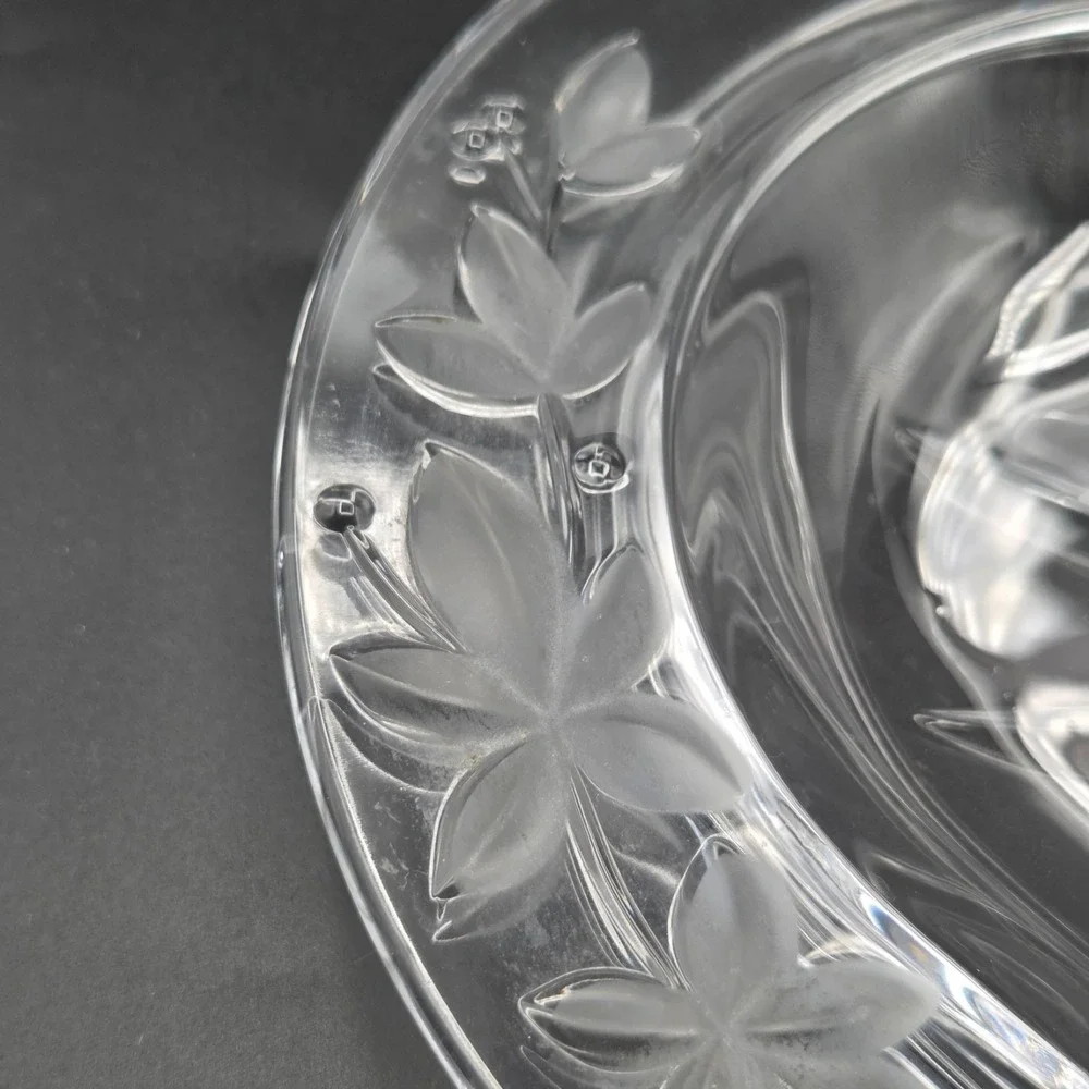 MIKASA Garden Terrace Heart Serving Platter ELEGANT Clear & Frosted Glass  13